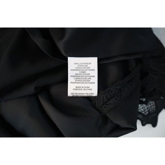 Milly Women's Sz 6 White/Black 3D Floral Lace Spaghetti-Strap Sheath Dress - Picture 8 of 13